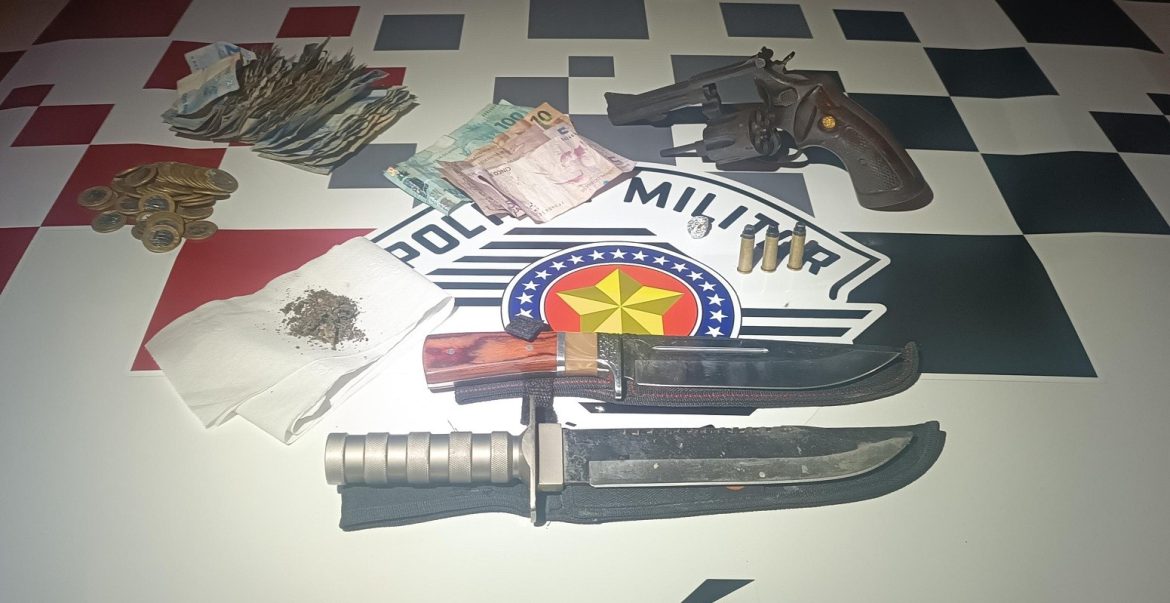 casal-e-preso-por-ameaca,-trafico-de-drogas-e-porte-ilegal-de-arma-de-fogo,-em-irapuru